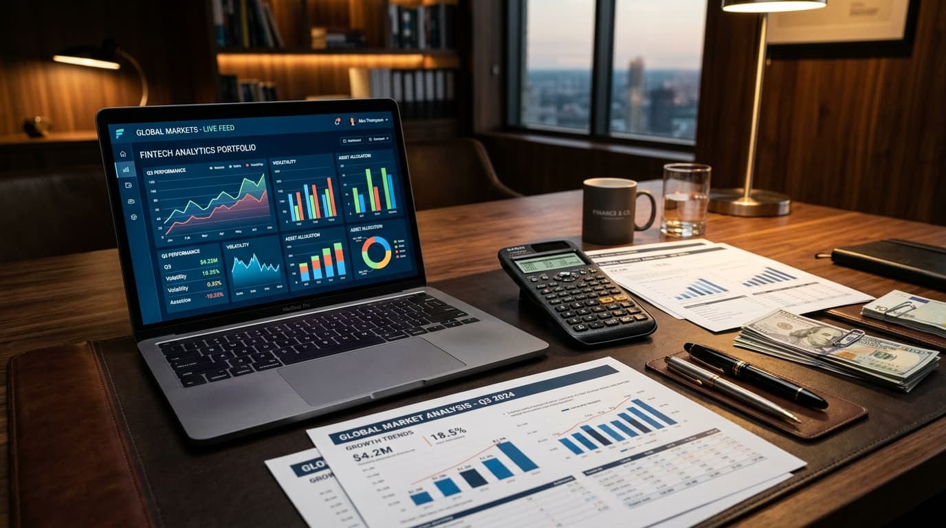 Financial analytics and money desk
